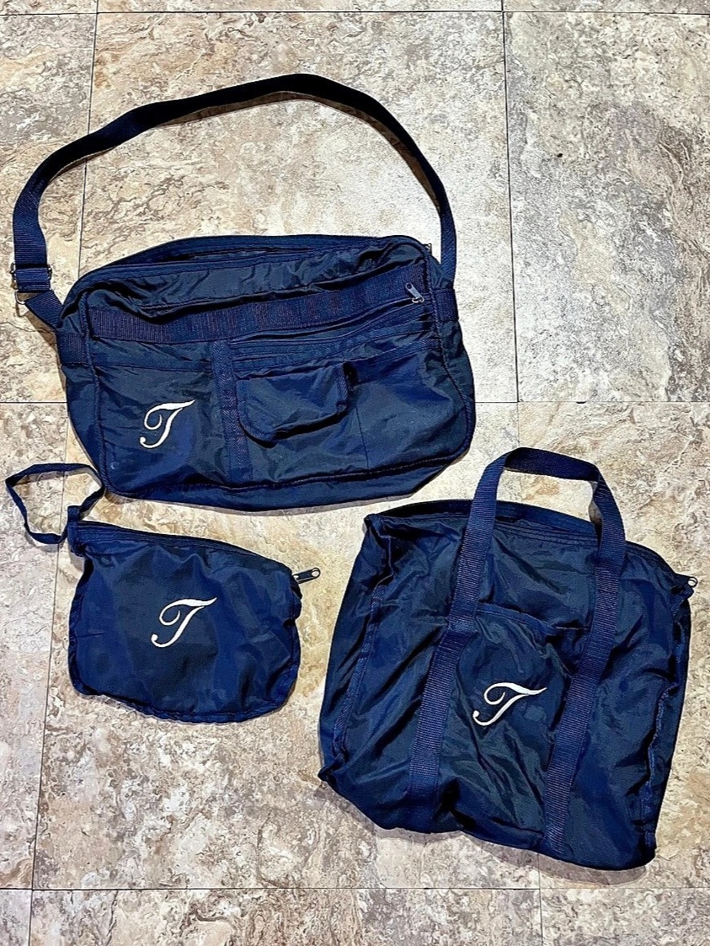 WATERPROOF MONOGRAMED OVERNIGHT OR CARRY-ON SOFT TRAVEL LUGGAGE SET (3 PIECES)
